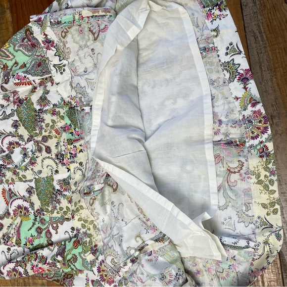 Grace Elements size Large Linen Blend Floral A-Line Skirt - Picture 5 of 9